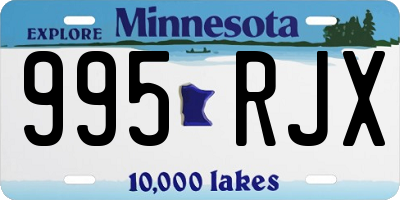 MN license plate 995RJX