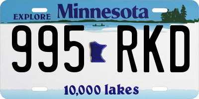 MN license plate 995RKD
