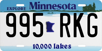 MN license plate 995RKG