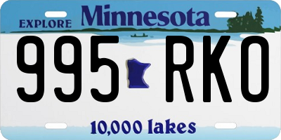 MN license plate 995RKO