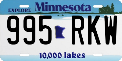 MN license plate 995RKW