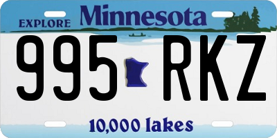MN license plate 995RKZ
