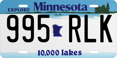 MN license plate 995RLK