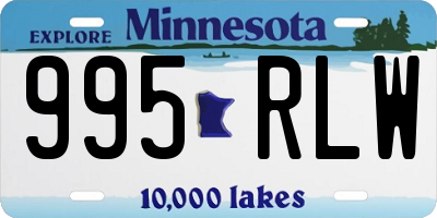MN license plate 995RLW