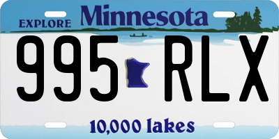 MN license plate 995RLX