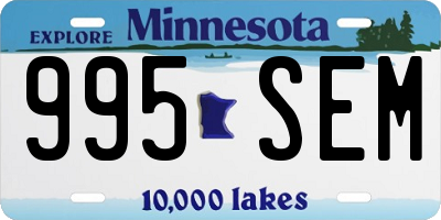 MN license plate 995SEM