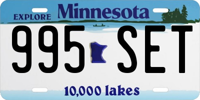 MN license plate 995SET