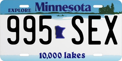 MN license plate 995SEX