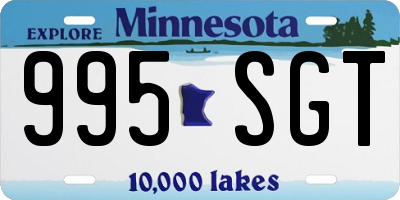MN license plate 995SGT
