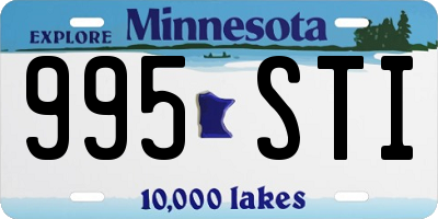 MN license plate 995STI