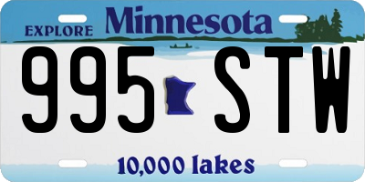 MN license plate 995STW