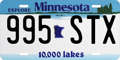 MN license plate 995STX