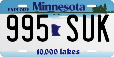 MN license plate 995SUK