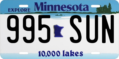 MN license plate 995SUN