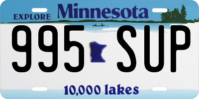 MN license plate 995SUP