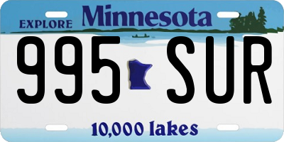MN license plate 995SUR