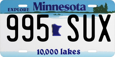 MN license plate 995SUX