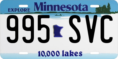MN license plate 995SVC