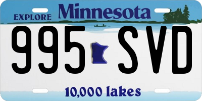 MN license plate 995SVD