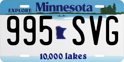 MN license plate 995SVG
