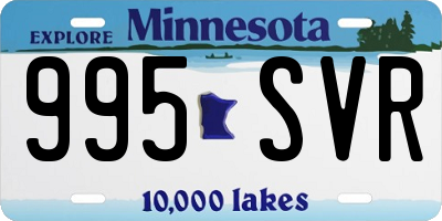 MN license plate 995SVR