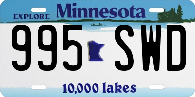 MN license plate 995SWD