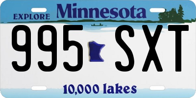 MN license plate 995SXT