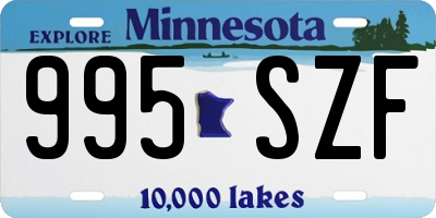 MN license plate 995SZF