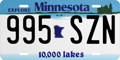 MN license plate 995SZN