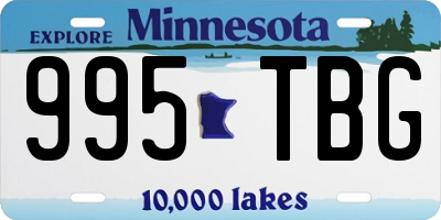MN license plate 995TBG