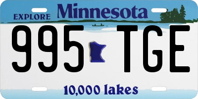 MN license plate 995TGE