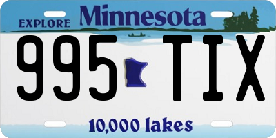 MN license plate 995TIX