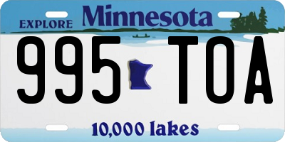 MN license plate 995TOA