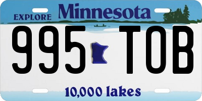 MN license plate 995TOB