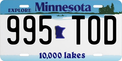 MN license plate 995TOD