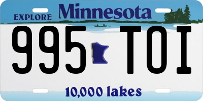 MN license plate 995TOI