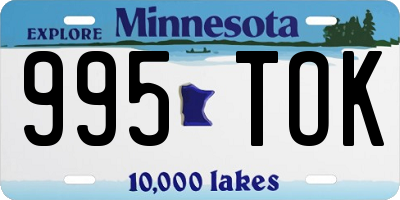MN license plate 995TOK