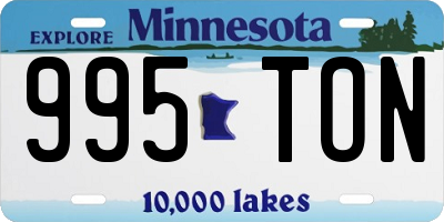 MN license plate 995TON