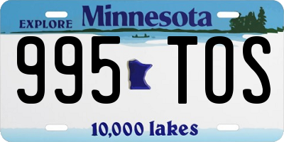 MN license plate 995TOS