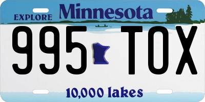 MN license plate 995TOX