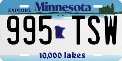 MN license plate 995TSW