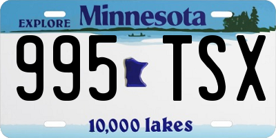 MN license plate 995TSX