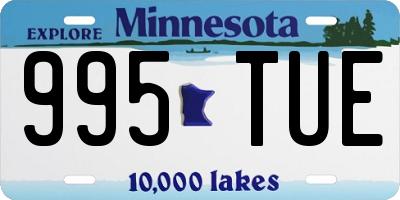 MN license plate 995TUE