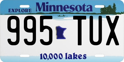 MN license plate 995TUX