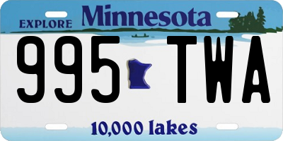 MN license plate 995TWA