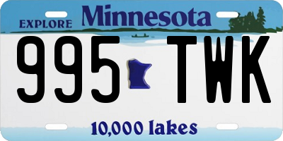 MN license plate 995TWK