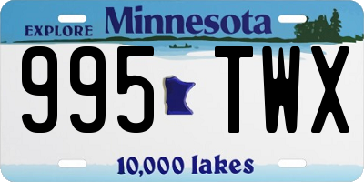 MN license plate 995TWX