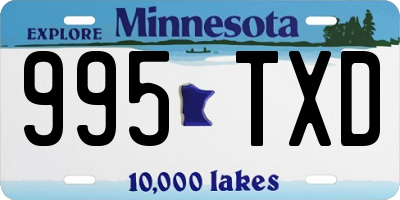 MN license plate 995TXD