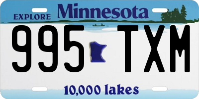 MN license plate 995TXM