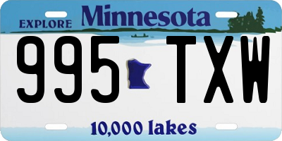 MN license plate 995TXW